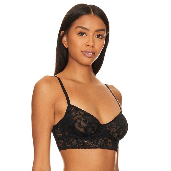 Free People Sorento Demi Longline Underwire Bra in Black - Picture 3 of 15